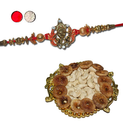 "Rakhi - FR- 8410 A (Single Rakhi) , Dryfruit Thali - code RD400 - Click here to View more details about this Product